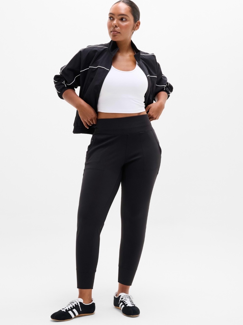 Athleta Venice XL Tall Black High-Rise Track Joggers like new performance wear